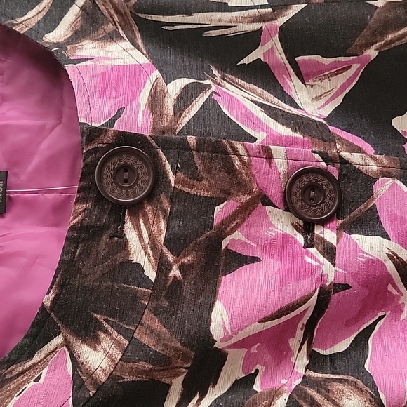 Nwt Trenz Theresa Renz Silk Rayon Blazer Jacket Floral Print Plus Size Vintage - Picture 4 of 13